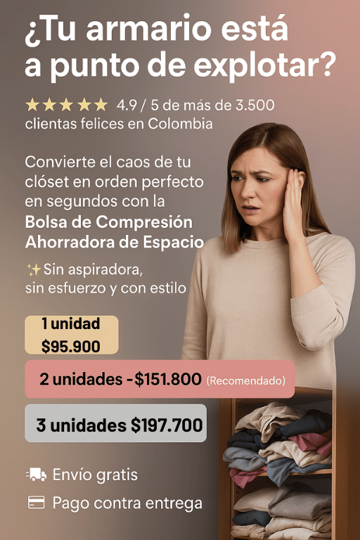 Bolsa de Compresión Ahorradora de Espacio – Organización Premium sin Aspiradora