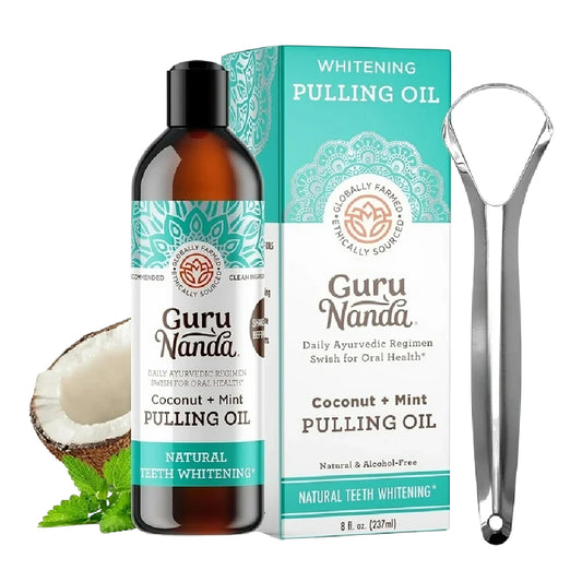 Aceite Bucal Natural Guru Nanda – Coco + Menta | Blanquea y Elimina el Mal Aliento