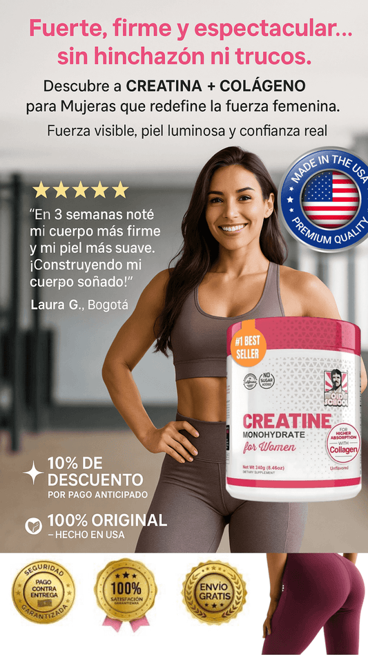 Creatina + Colágeno para Mujeres | Fuerza y Belleza sin Sacrificio